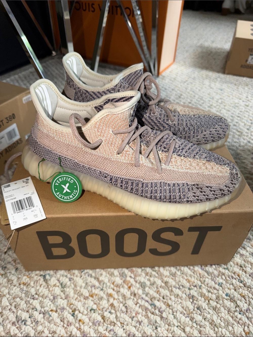 adidas Yeezy Boost 350 V2 Cream Tan Gray Knit Sneakers